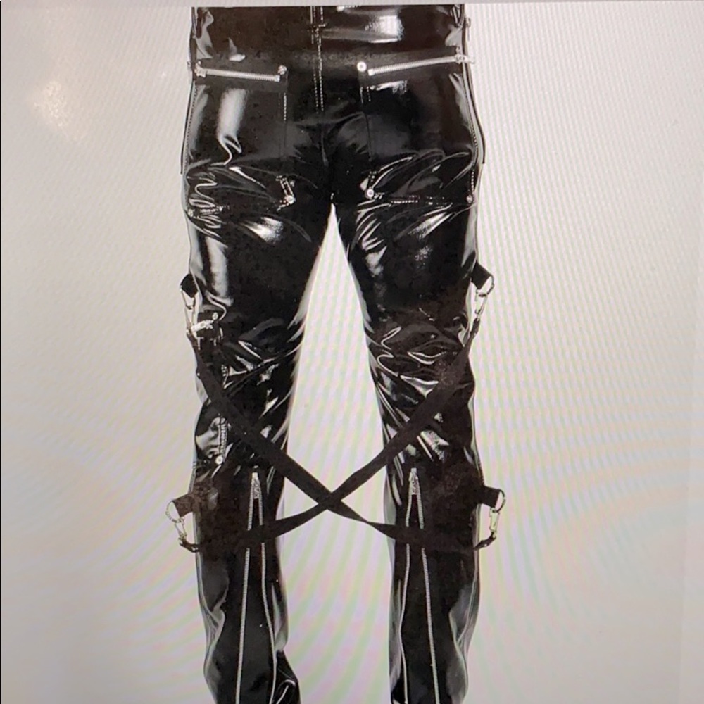 New in package Tripp NYC black vinyl bondage pants - Picture 4 of 11